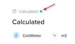 Status indicator for a meter that has finished calculating